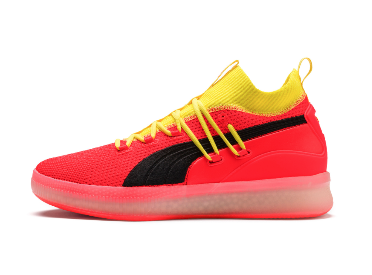 puma clyde court disrupt orange black yellow